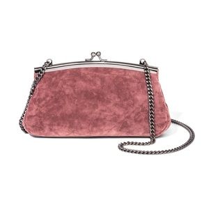 Velvet Mauve Wallet Purse with Kiss Lock Closure